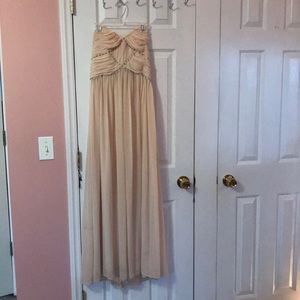 Peach/ light pink strapless dress